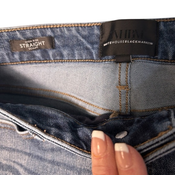 White House Black Market WHBM High-Rise Sculpt Straight Crop Jeans OS - Picture 9 of 16